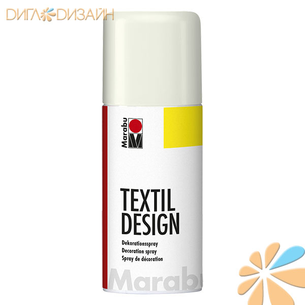 Краска аэроз. д/ткани Marabu-Textil Design, цвет 070 белый, 150 мл