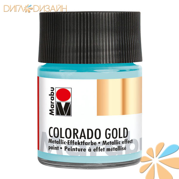 Marabu Colorado Gold 764 серебряный голубой, металлик 50 мл