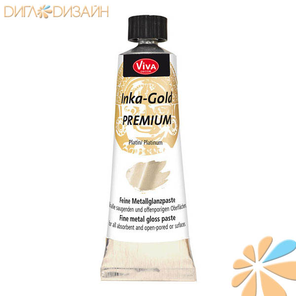 Краска-паста металлик Viva-Inka-Gold Premium, цвет 904 платина, 40 г
