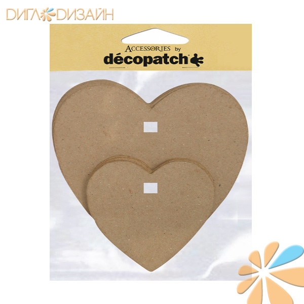 Decopatch AC373, гирлянда "сердца", набор из папье-маше,уп. 10шт