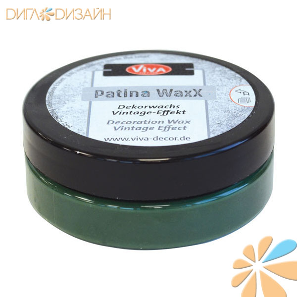 Краска-паста на основе воска Viva-Patina-WaxX 700 зеленый, 50мл