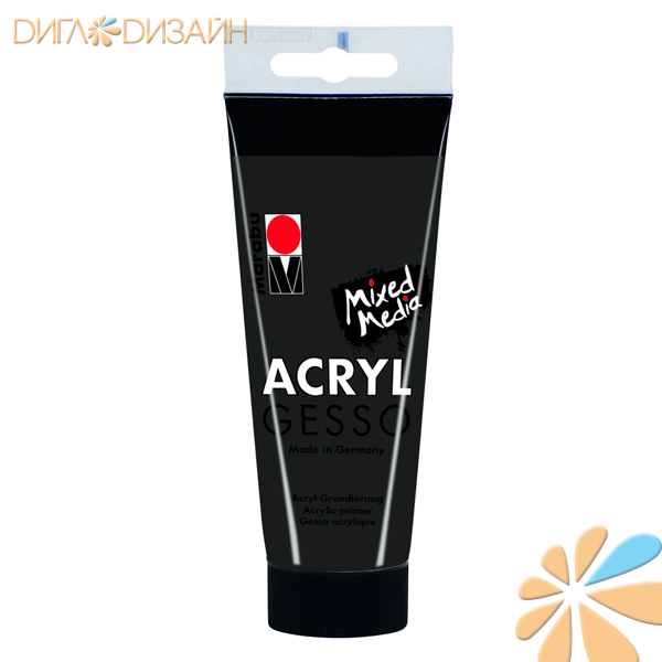 Акриловый грунт Marabu-Acryl Gesso, цвет 812 черный, 100 мл