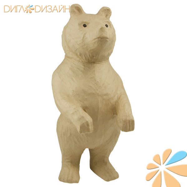 Decopatch LA001, медведь стоит (23*25*51)см, фигурка из папье-маше