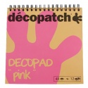 Decopatch BLOC02, Блокнот розовый (15*16)см, бумага для декопача, 12 дизайнов, 48л